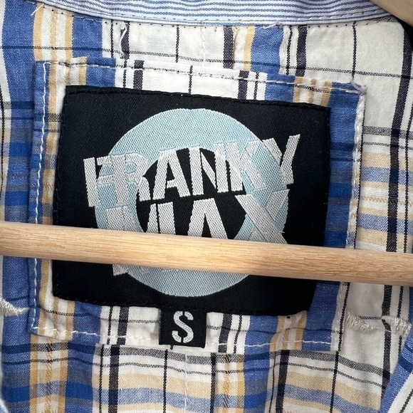 Franky Max Plaid Long Sleeve Button Down Pocket Shirt Mens Small - Picture 3 of 5